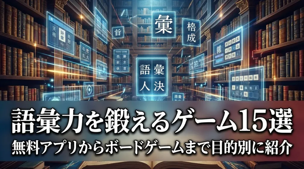 語彙力を鍛えるゲーム15選｜無料アプリからボードゲームまで目的別に紹介