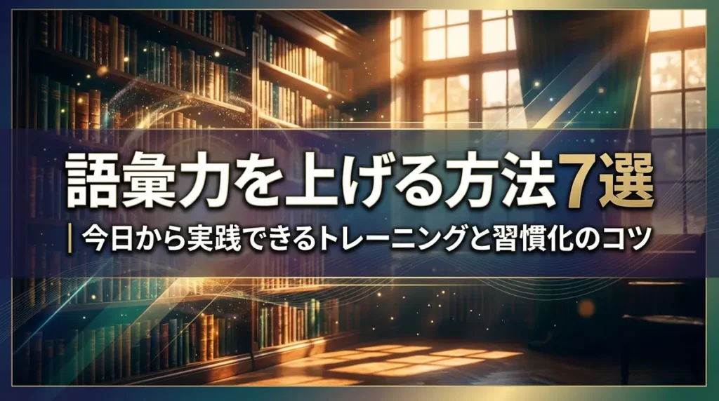 語彙力を上げる方法7選｜今日から実践できるトレーニングと習慣化のコツ
