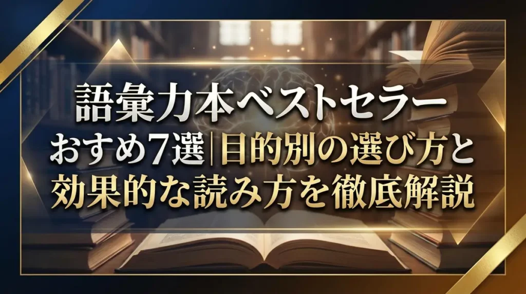 語彙力本ベストセラーおすすめ7選｜目的別の選び方と効果的な読み方を徹底解説