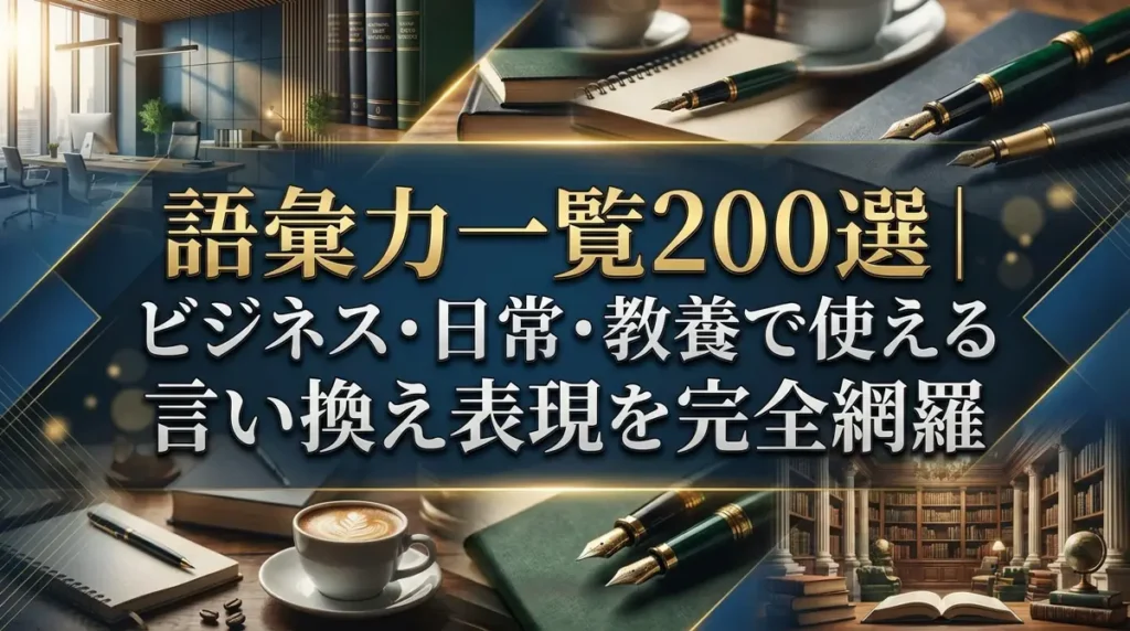 語彙力一覧200選｜ビジネス・日常・教養で使える言い換え表現を完全網羅