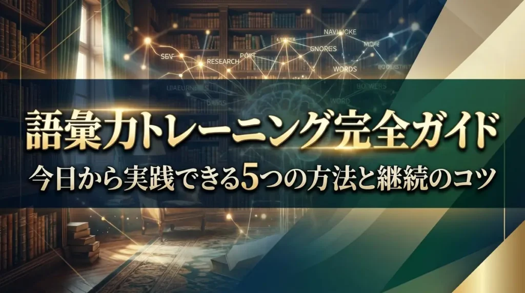 語彙力トレーニング完全ガイド｜今日から実践できる5つの方法と継続のコツ