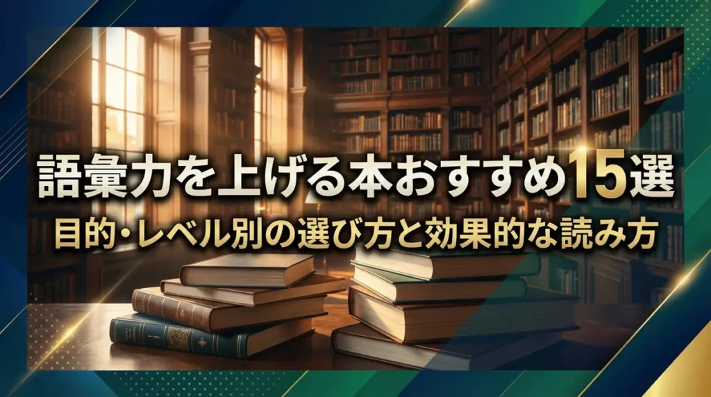 語彙力を上げる本おすすめ15選｜目的・レベル別の選び方と効果的な読み方