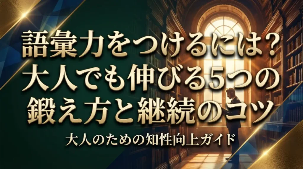 語彙力をつけるには？大人でも伸びる5つの鍛え方と継続のコツ