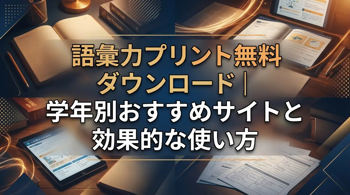 語彙力プリント無料ダウンロード｜学年別おすすめサイトと効果的な使い方