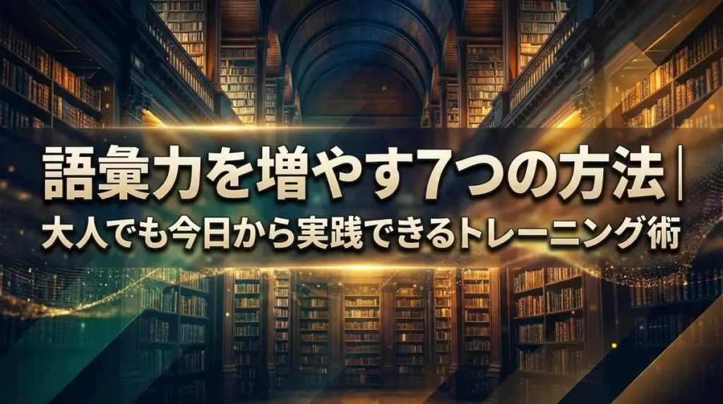 語彙力を増やす7つの方法｜大人でも今日から実践できるトレーニング術