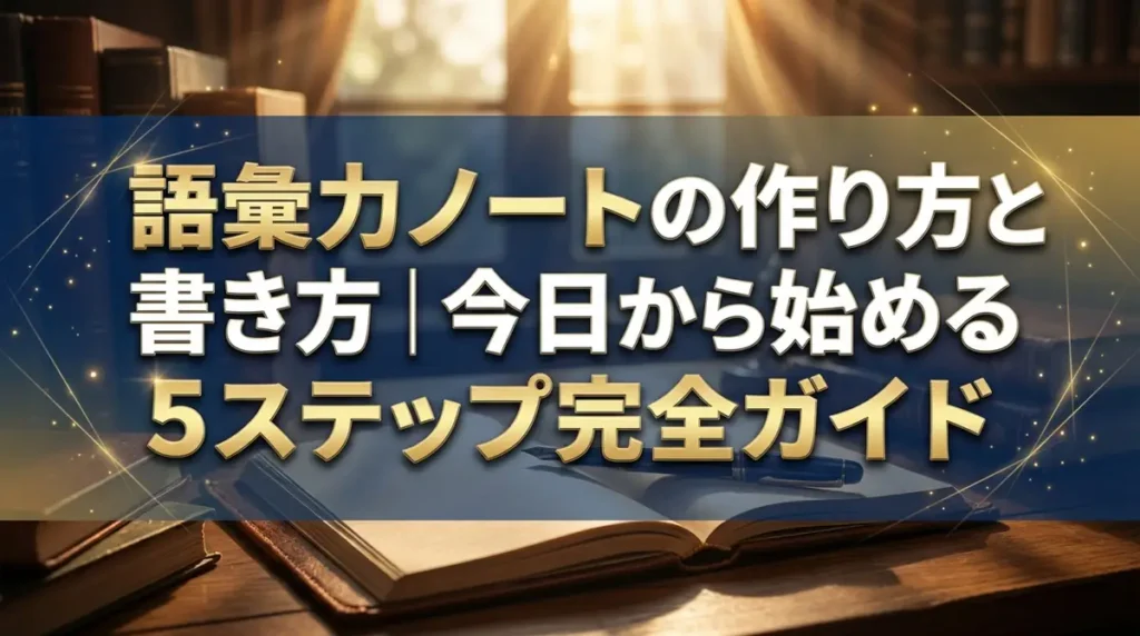 語彙力ノートの作り方と書き方｜今日から始める5ステップ完全ガイド