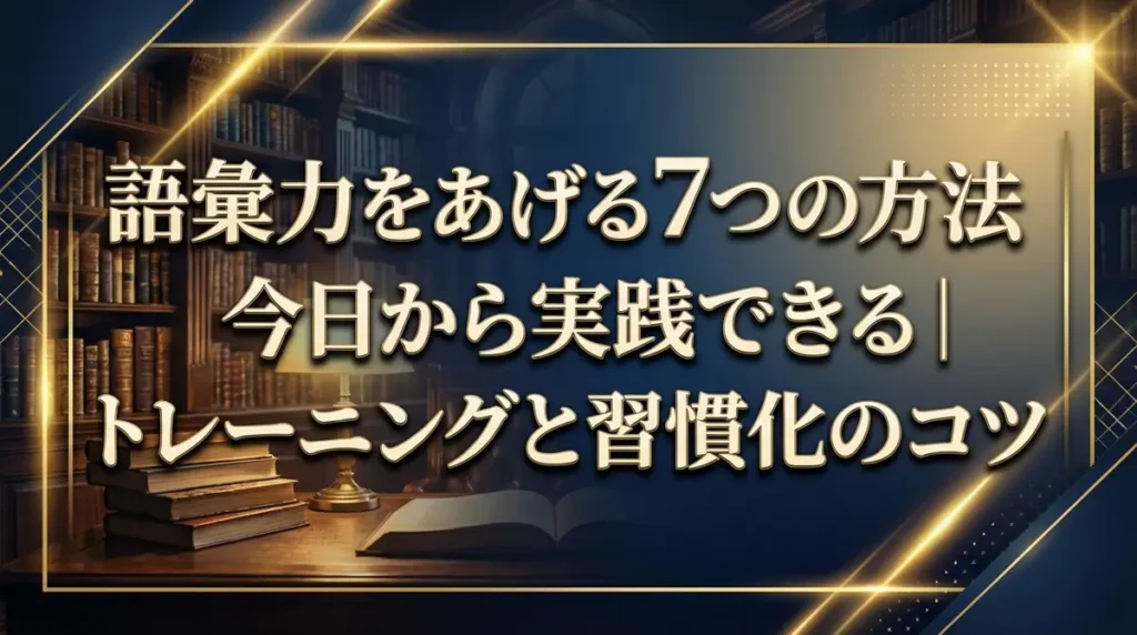 語彙力をあげる7つの方法｜今日から実践できるトレーニングと習慣化のコツ