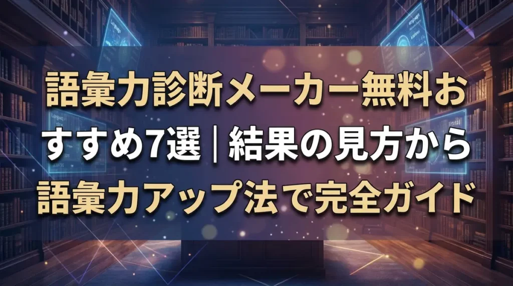 語彙力診断メーカー無料おすすめ7選｜結果の見方から語彙力アップ法まで完全ガイド