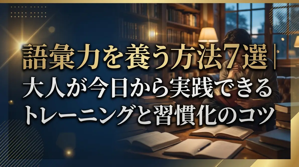 語彙力を養う方法7選|大人が今日から実践できるトレーニングと習慣化のコツ