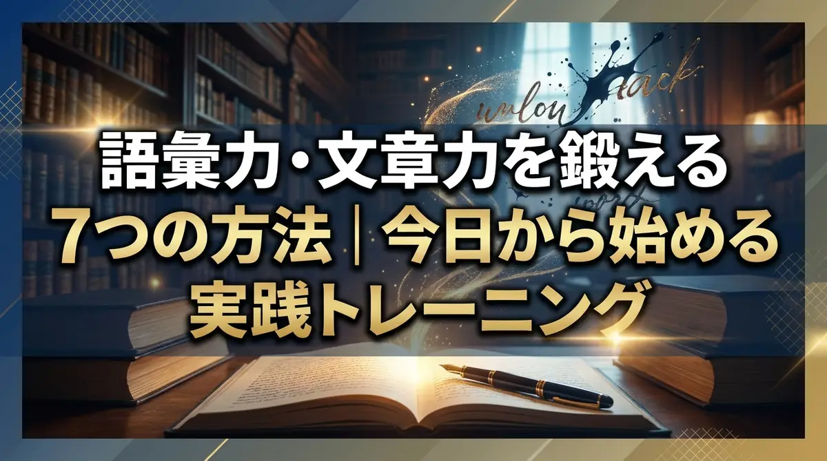 語彙力・文章力を鍛える7つの方法|今日から始める実践トレーニング