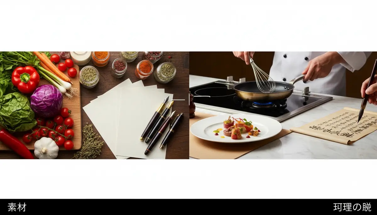 【結論】語彙力と文章力の違いは「素材」と「料理の腕」|どちらを先に鍛えるべきかも解説